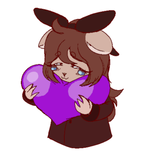 Vanilla the mouse holding a purple heart.